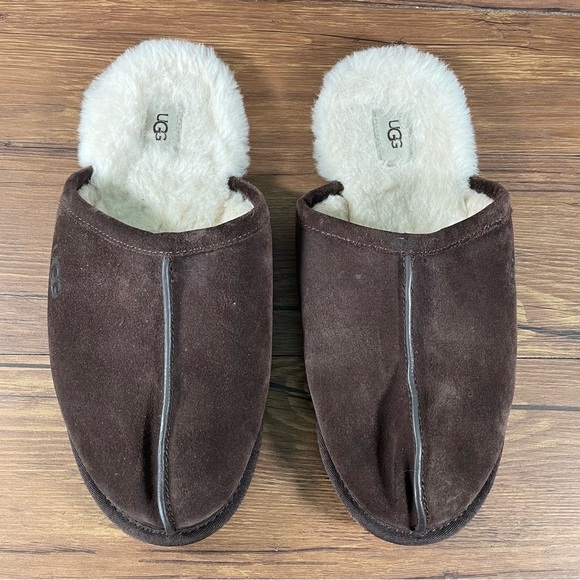 UGG Scuff Brown Suede Slippers Clogs Men’s Size 14 Suede Shoes - Picture 10 of 10